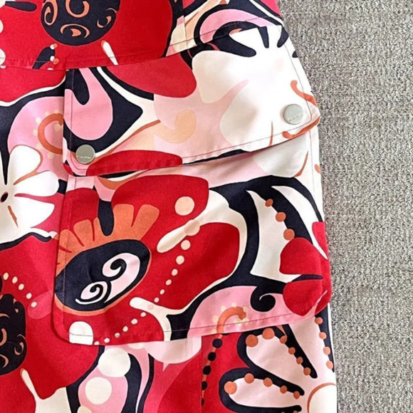 Marc Aurel Womens Size 38 A-Line Knee-Length Flower Print Skirt‎ Pockets Lined - Picture 8 of 10